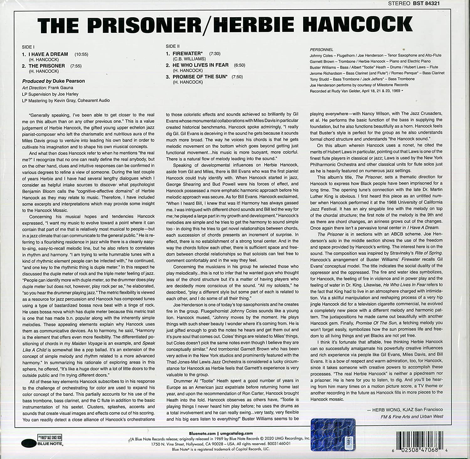 HERBIE HANCOCK The Prisoner (TONE POET) OnVinylStore